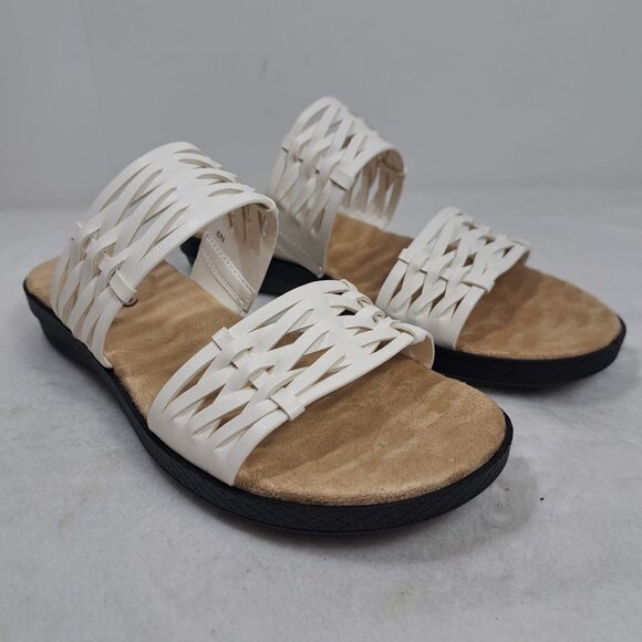 Easy Street Comfort Wave Women's Agata Two Strap Slide Sandals White Size 6‎ N - Picture 1 of 11